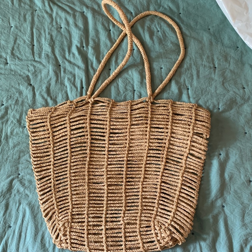 Reformation Natural Woven Tote Bag